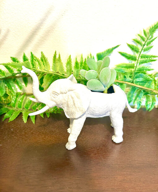 Up-cycled White Elephant Planter - Image 2