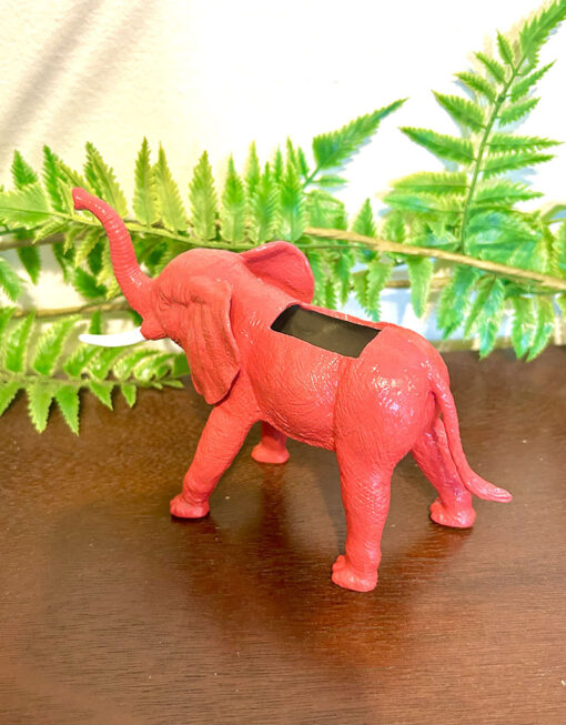 Up-cycled Red Elephant Planter - Image 3