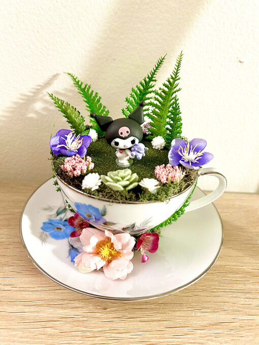 Kuromi From Sanrio Tea Cup Terrarium - Image 2