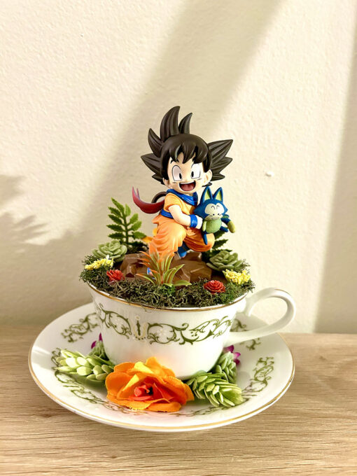 Goku from Dragonball Tea Cup Terrarium