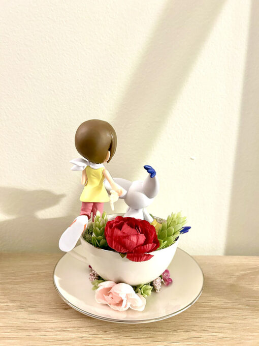 Kari and Gatomon From Digimon Tea Cup Terrarium - Image 3