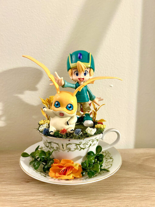 T.K. and Patamon From Digimon Tea Cup Terrarium