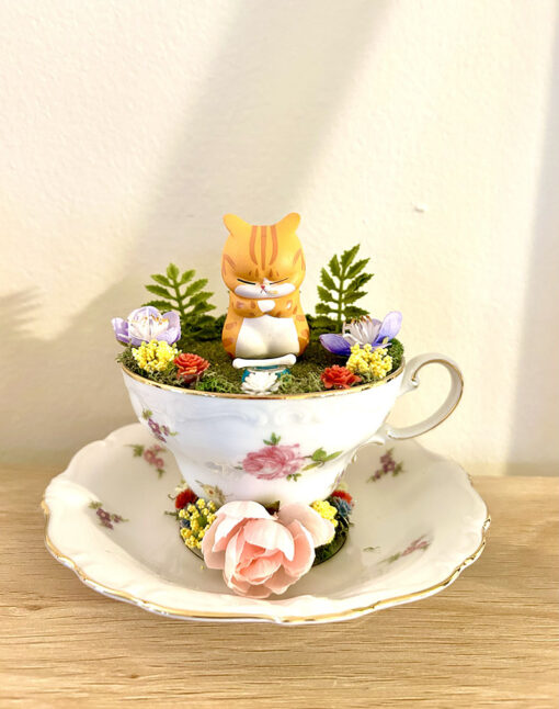 Cat Tea Cup Terrarium