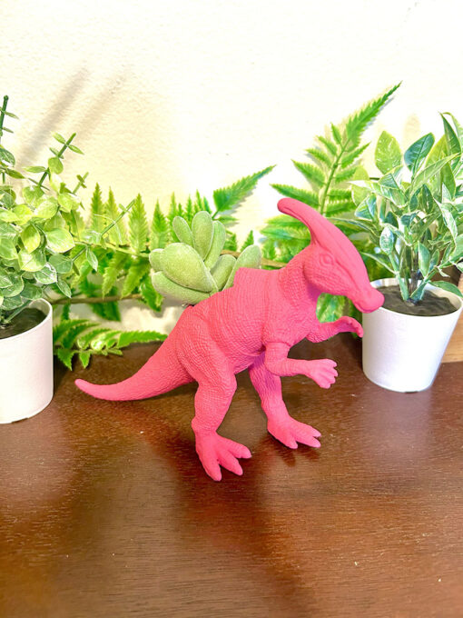 Up-cycled Dragonfruit Pink Duckbill Dinosaur Planter