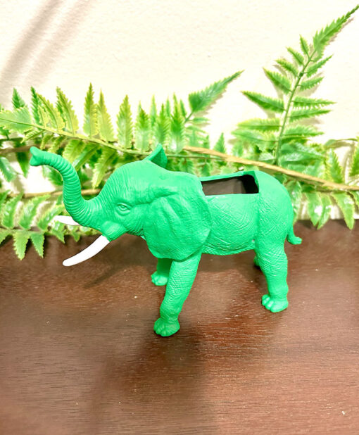 Up-cycled Green Elephant Planter - Image 3