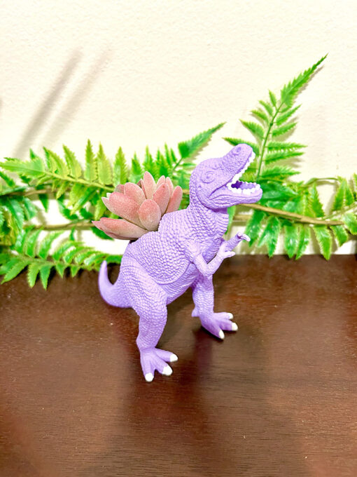 Up-cycled Light Purple T-Rex Dinosaur Planter