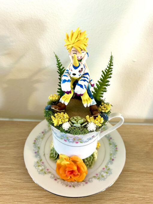 Matt and Gabumon From Digimon Tea Cup Terrarium - Image 2