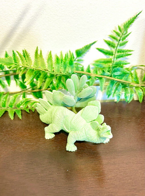 Up-cycled Mint Green Stegosaurus Dinosaur Planter