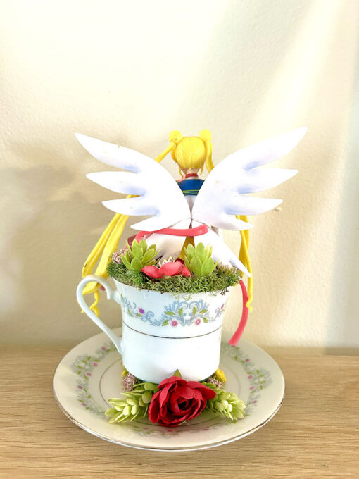 Usagi Tsukino & Chibi Moon from Sailormoon Tea Cup Terrarium - Image 3