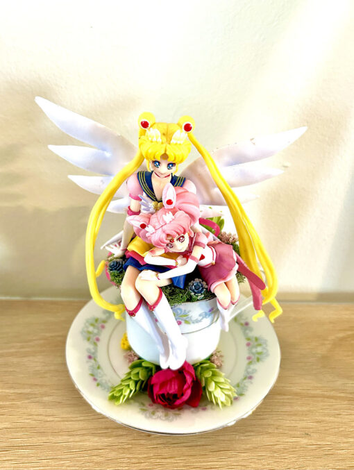 Usagi Tsukino & Chibi Moon from Sailormoon Tea Cup Terrarium - Image 2