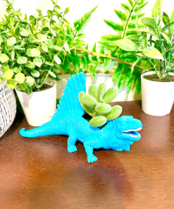 Up-cycled Tropical Blue Edaphosaurus Dinosaur Planter