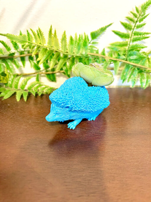 Up-cycled Tropical Blue Hedgehog Animal Planter