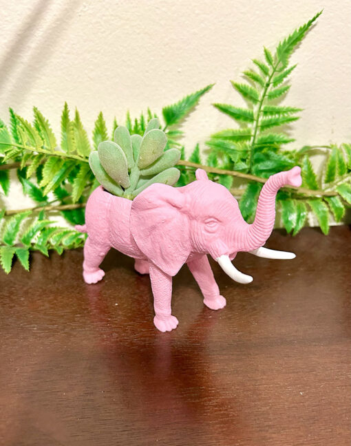 Up-cycled Baby Pink Elephant Planter