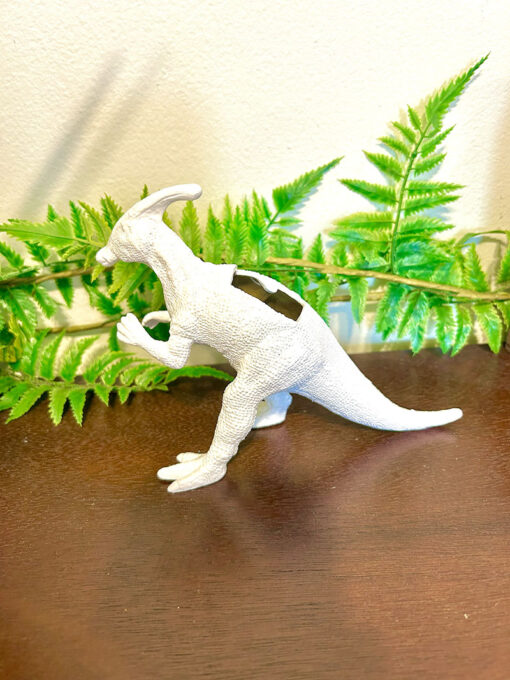 Up-cycled White Duckbill Dinosaur Planter - Image 3