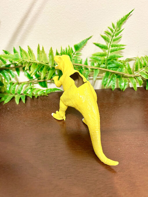 Up-cycled Yellow Allosaurus Dinosaur Planter - Image 3