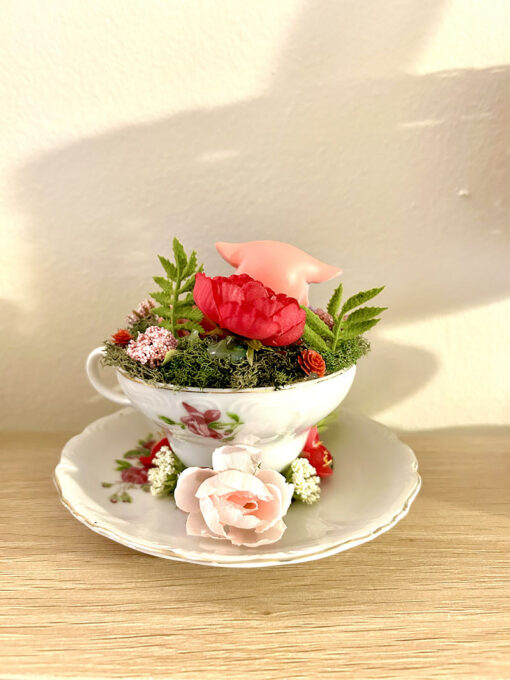 Sakura Fox Tea Cup Terrarium - Image 3