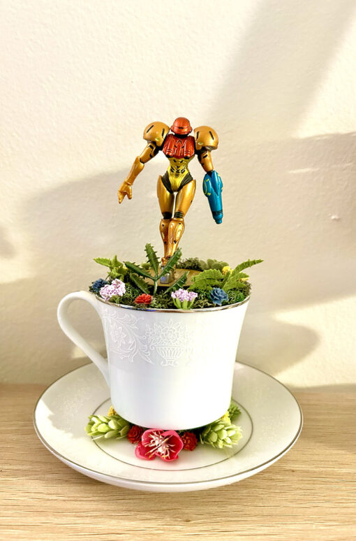 Samus Aran from Metroid Tea Cup Terrarium - Image 3