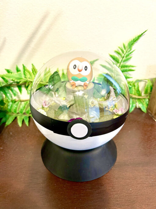 Huge Rowlet Pokeball Terrarium