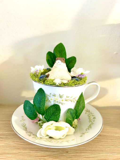 Cat Tea Cup Terrarium