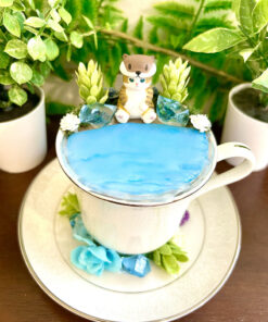 Alternative view of Cat Tea Cup Terrarium