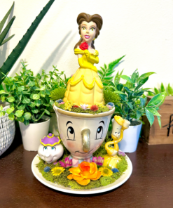 Belle from Beauty and the Beast Tea Cup Terrarium