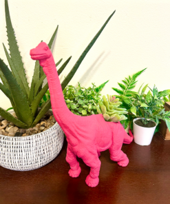 Huge Up-cycled Dragonfruit Pink Apatosaurus Dinosaur Planter