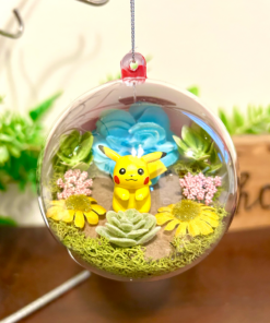 Pikachu Pokeball Terrarium Ornament