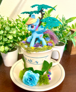 Rainbow Dash from My Little Pony Tea Cup Terrarium