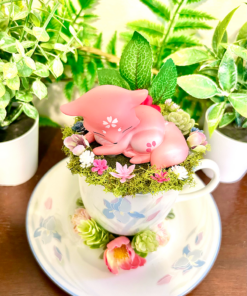 Alternative view of Sakura Fox Tea Cup Terrarium
