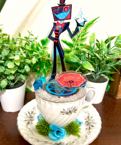 Vox from Hazbin Hotel Tea Cup Terrarium
