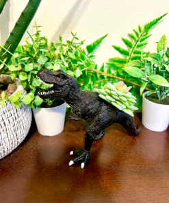 Alternative view of Up-cycled Black T-Rex Dinosaur Planter