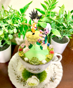 Alternative view of Goku from Dragonball Tea Cup Terrarium