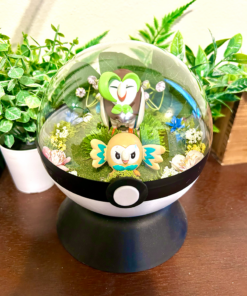 Huge Rowlet & Dartrix Pokeball Terrarium