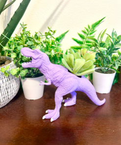 Alternative view of Up-cycled Light Purple T-Rex Dinosaur Planter