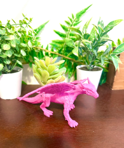 Alternative view of Up-cycled Hot Pink Dragon Animal Planter