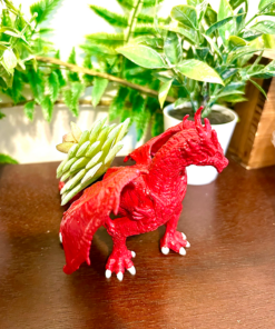 Alternative view of Up-cycled Red Dragon Animal Planter