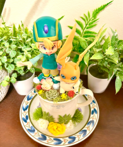 Alternative view of T.K. and Patamon From Digimon Tea Cup Terrarium