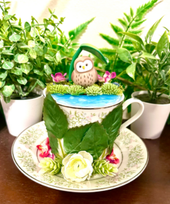 Owl Tea Cup Terrarium
