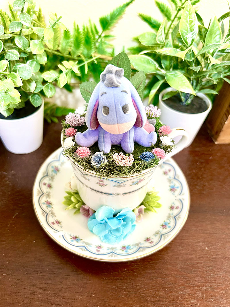 Eeyore from Winnie the Pooh Tea Cup Terrarium - Image 2