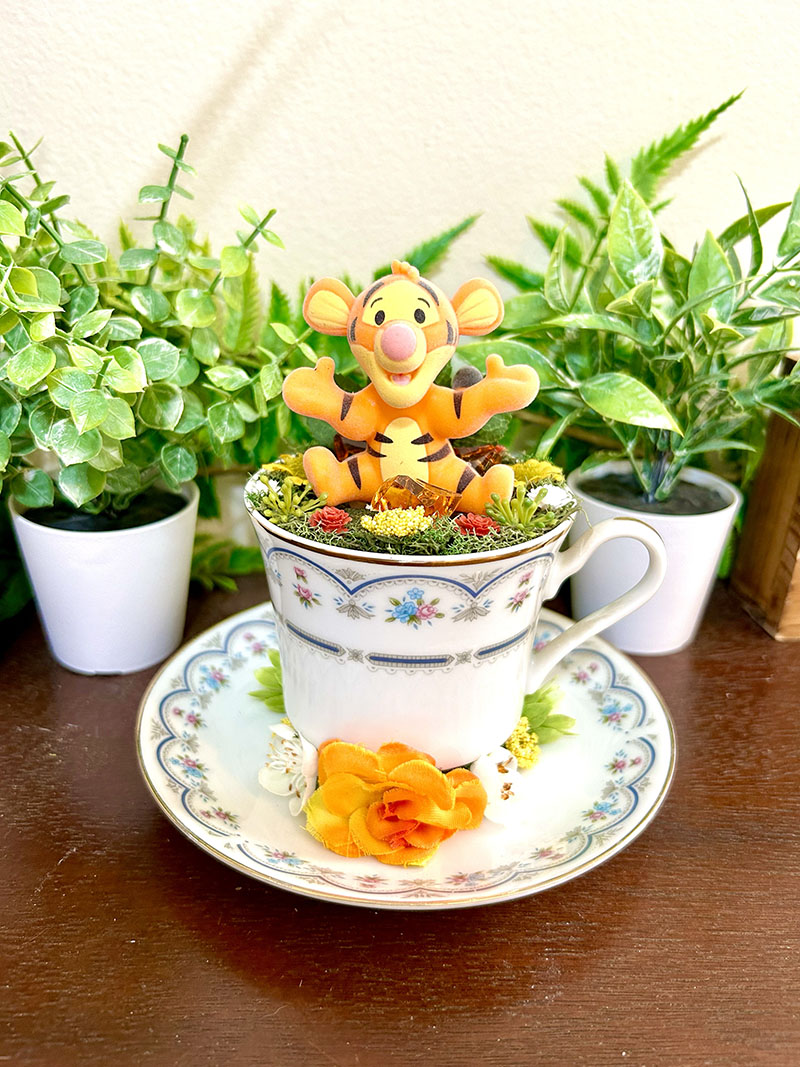 Tigger from Winnie the Pooh Tea Cup Terrarium