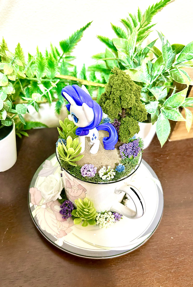 Rarity from My Little Pony Tea Cup Terrarium - Image 2