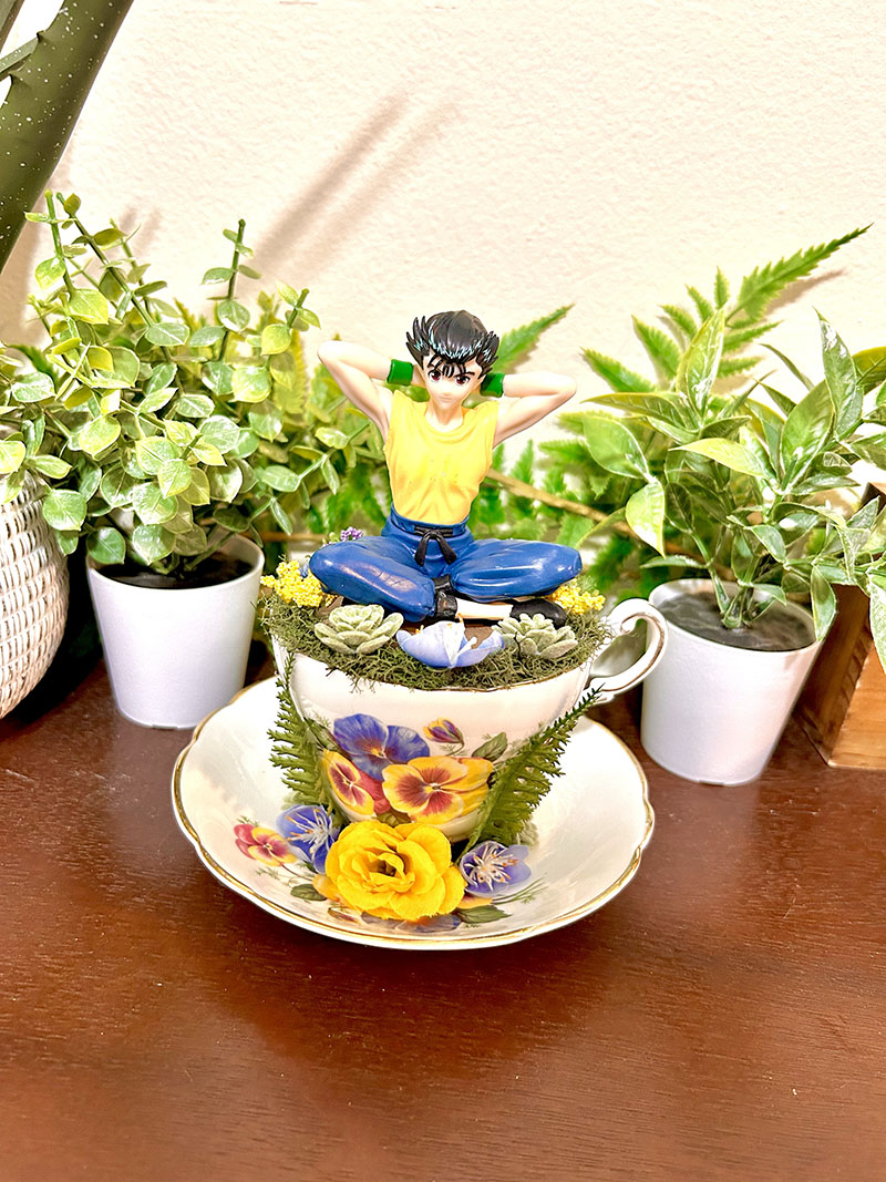 Yusuke From Yu Yu Hakusho Tea Cup Terrarium